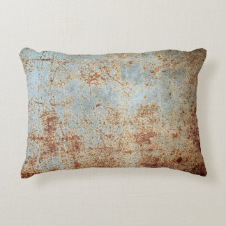 Rusty metal panel, textured background decorative cushion