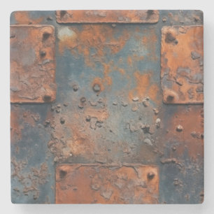 Rusty Metal Panels Stone Coaster