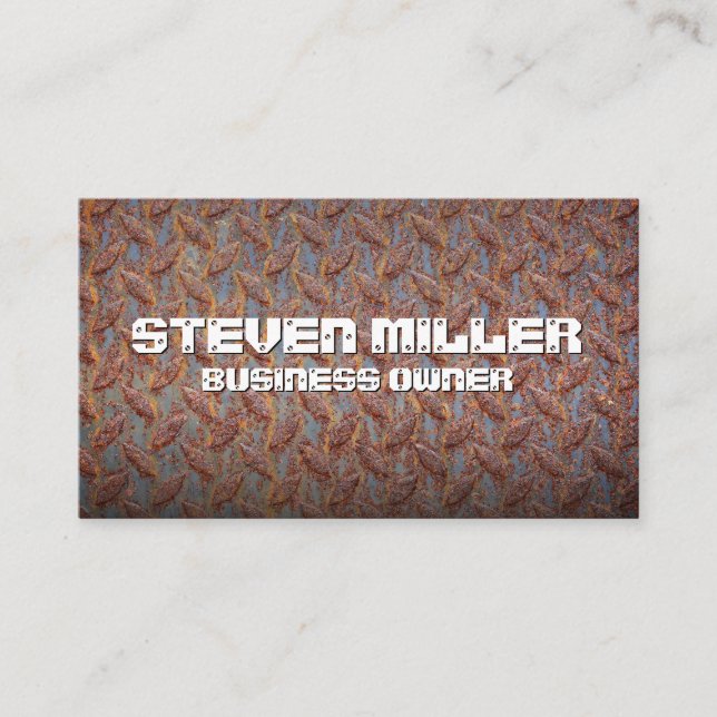 Rusty Metal Pattern Background Business Card (Front)