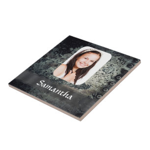 Rusty metal photo template ceramic tile