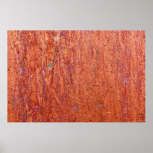 Rusty metal plate etched by corrosionabstract, age poster