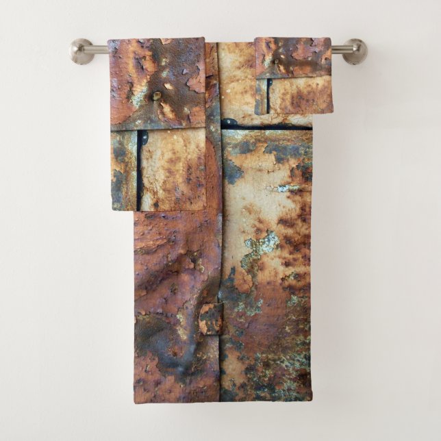 Rusty Metal Siding Old Industrial Building Detail Bath Towel Set (Insitu)
