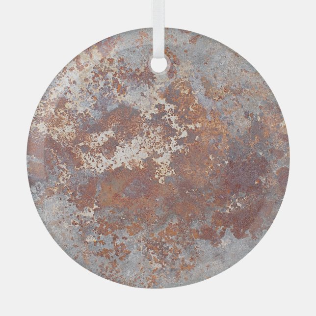 Rusty Metal Texture Background Glass Tree Decoration (Front)