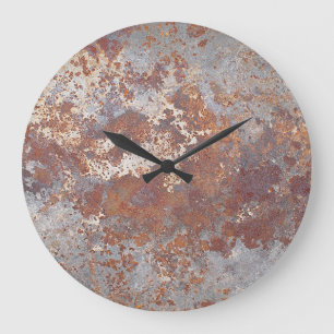 Rusty Metal Texture Background Large Clock