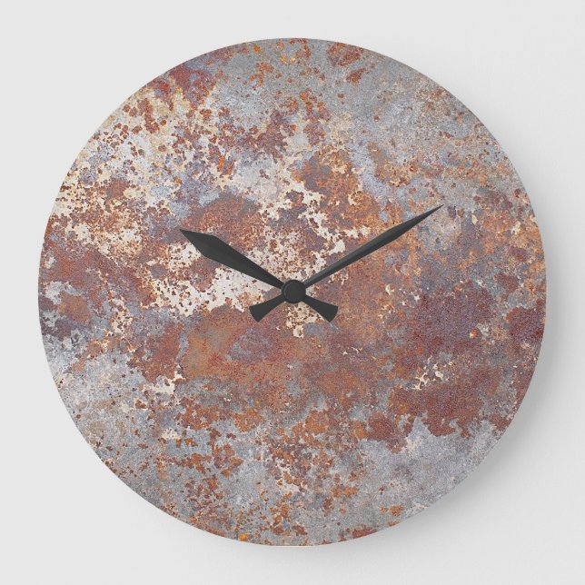 Rusty Metal Texture Background Large Clock (Front)