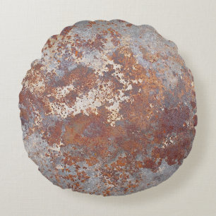Rusty Metal Texture Background Round Cushion