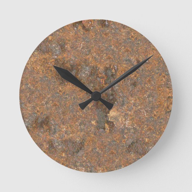 Rusty Metal Texture Round Clock (Front)