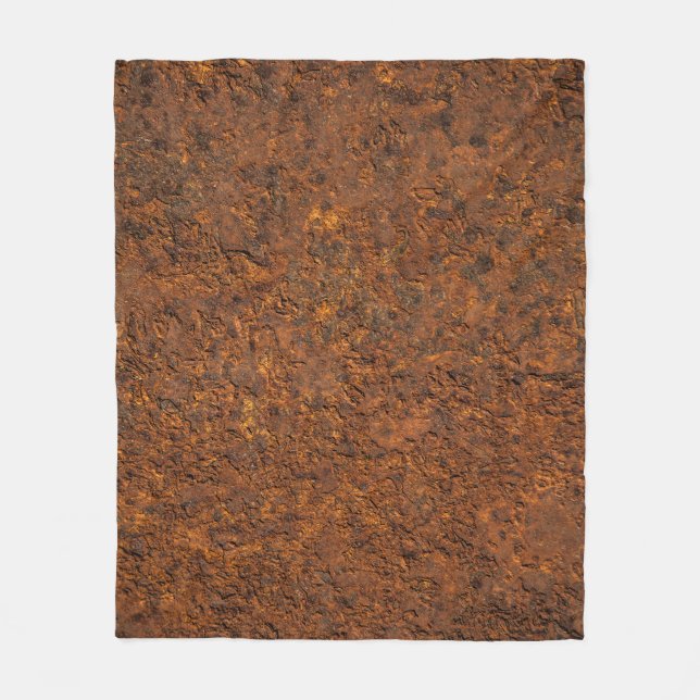 Rusty Metal: Textured Iron Aesthetics. Fleece Blanket (Front)