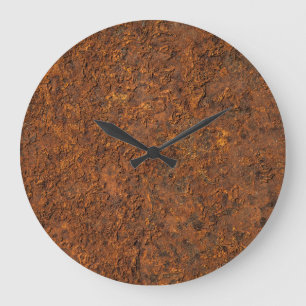 Rusty Metal: Textured Iron Aesthetics. Large Clock
