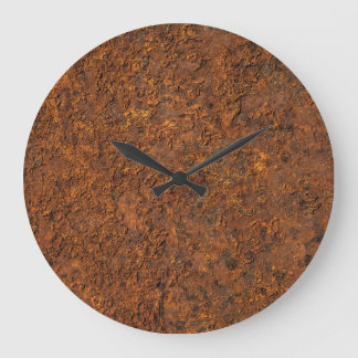 Rusty Metal: Textured Iron Aesthetics. Large Clock