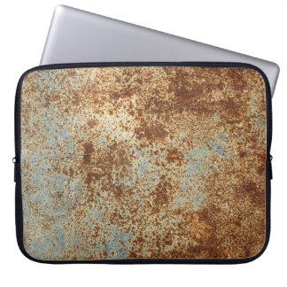 Rusty Metal: Textured Panel Background. Laptop Sleeve