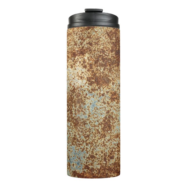 Rusty Metal: Textured Panel Background. Thermal Tumbler (Front)