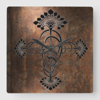 Rusty Metal with Art Nouveau Design on a