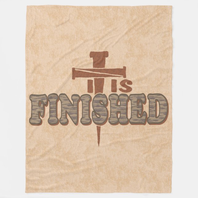 Rusty Nails Cross of Christ Christian Design Fleece Blanket (Front)