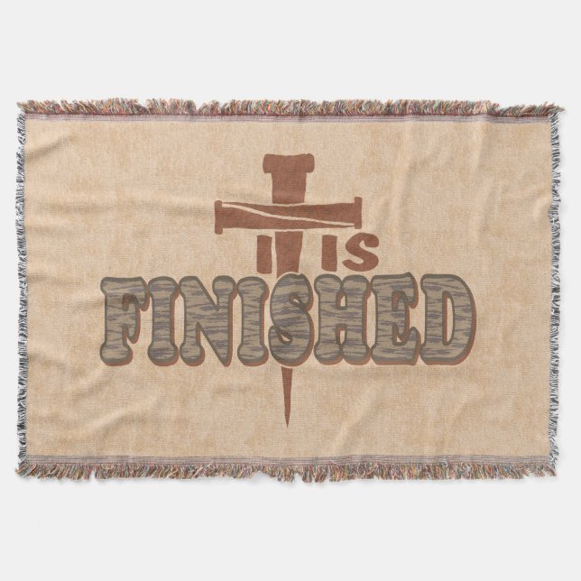 Rusty Nails Cross of Christ Christian Design Throw Blanket (Front)