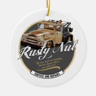 Rusty Nut Towing Ceramic Ornament