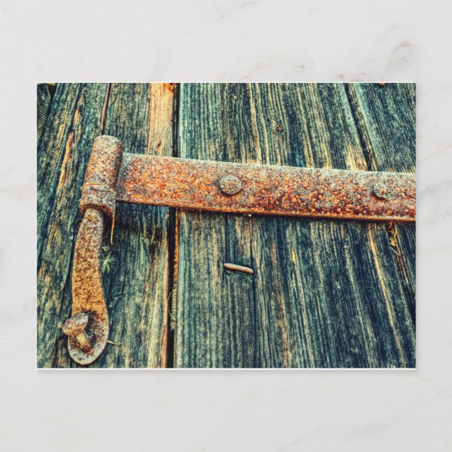 Rusty Old Barn Door Butt Hinge Postcard (Front)