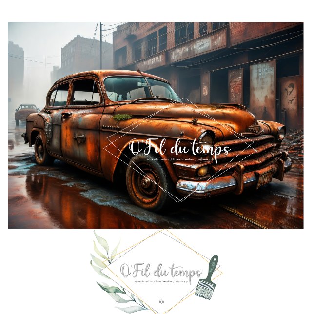 Rusty old car no3 post-apocallyptic Tissue paper (Creator Uploaded)