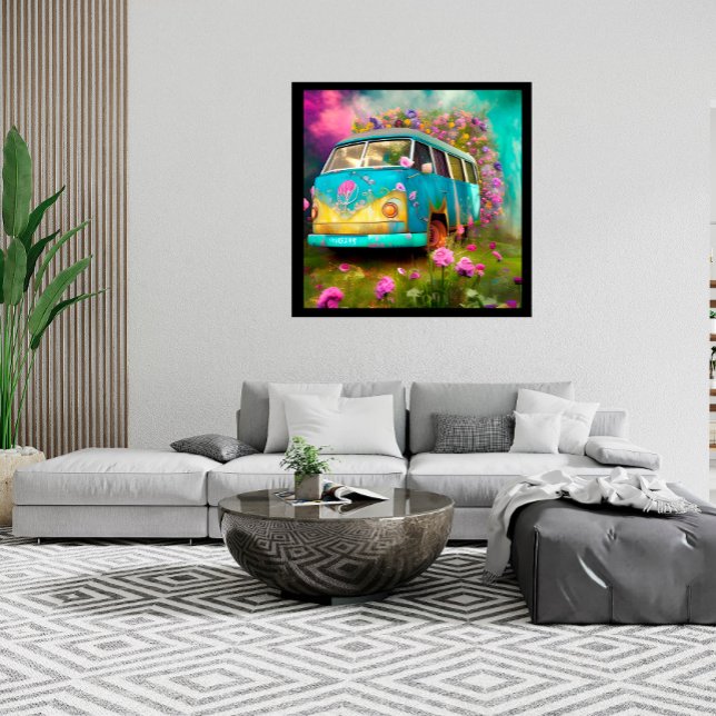 Rusty old Combi Van with Flowers Poster (Creator Uploaded)