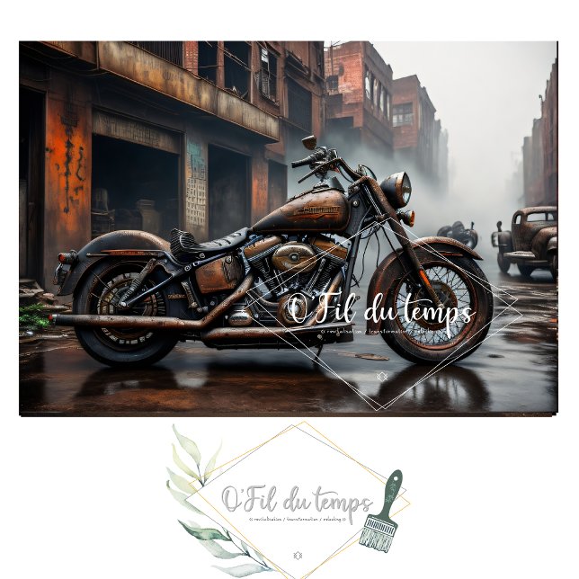 Rusty old motorbike post-apocallyptic Tissue paper (Creator Uploaded)