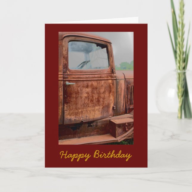 Rusty Old Truck Masculine Birthday Card (Front)