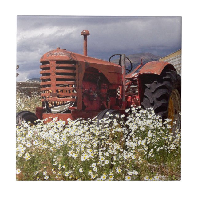 RuSTY OLD ViNTAGE TRaCTOR Tile (Front)