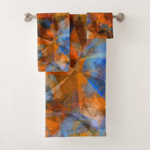 Rusty Orange Modern Abstract Design Bath Towel Set
