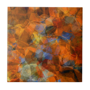 Rusty Orange Modern Abstract Design Ceramic Tile