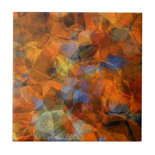 Rusty Orange Modern Abstract Design Ceramic Tile (Front)