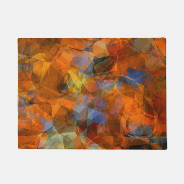 Rusty Orange Modern Abstract Design Doormat (Front)