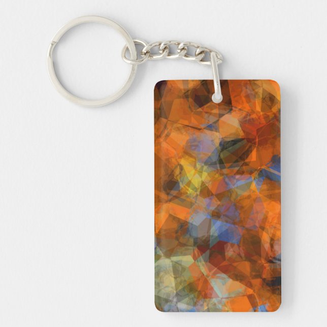 Rusty Orange Modern Abstract Design Key Ring (Front)