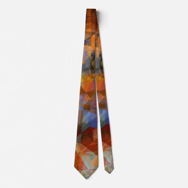 Rusty Orange Modern Abstract Design Tie (Front)