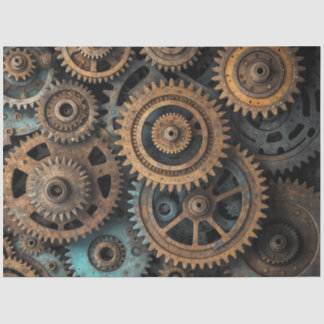 Rusty Patina Gears – Steampunk Decoupage Tissue Paper