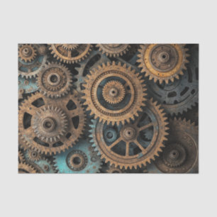 Rusty Patina Gears – Steampunk Decoupage Tissue Paper