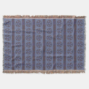 Rusty Pentagram Blue Throw Blanket