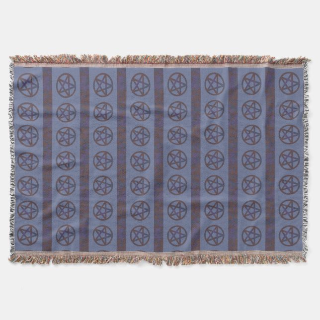 Rusty Pentagram Blue Throw Blanket (Front)