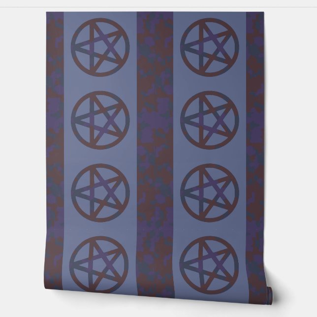 Rusty Pentagram Wallpaper Border Blue (Unrolling)