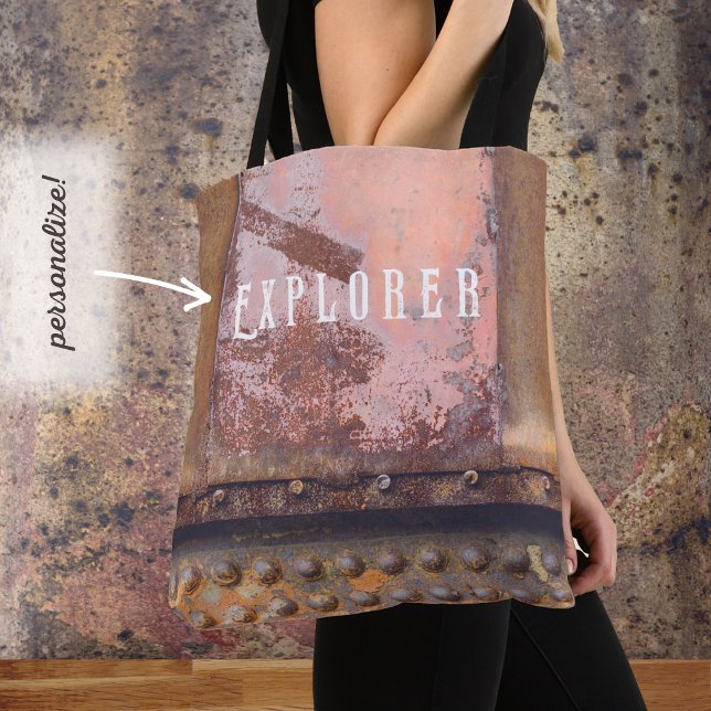 Rusty pink brown metal tote bag (Creator Uploaded)