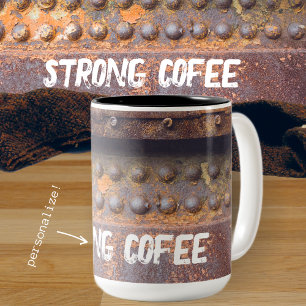 Rusty pink brown metal Two-Tone coffee mug
