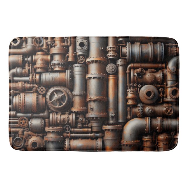Rusty Pipes Bath Mat (Front)