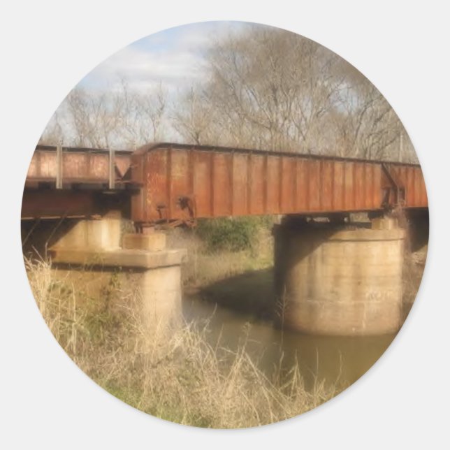 rusty railroad bridge sticker (Front)