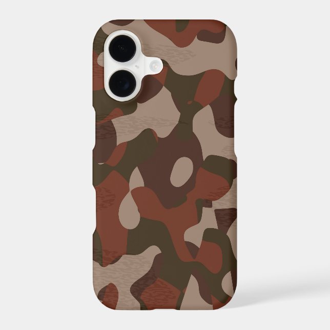 Rusty Red and Dark Olive Camo abstract iPhone Case (Back)