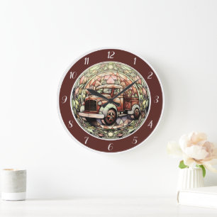Rusty Red Holiday Truck Wall Clock