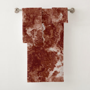 Rusty Red Marble abstract Bath Towel Set