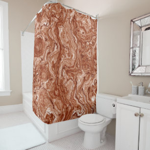 Rusty Red Marble abstract Shower Curtain
