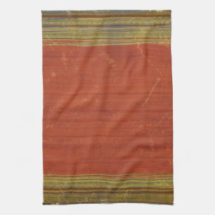 Rusty Red Muted Stripes Tea Towel Kitchen Towel