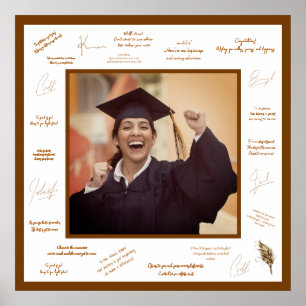 Rusty Red Signatures Memories Autograph Graduation Poster