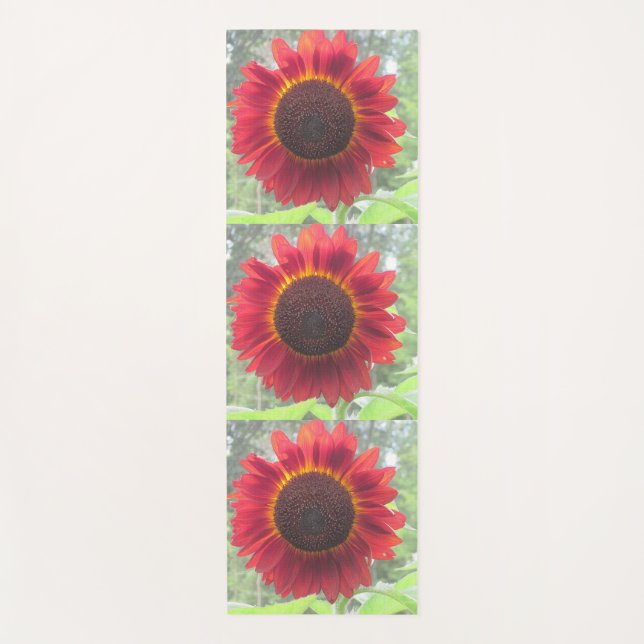Rusty Red Sunflower Yoga Mat (Front)
