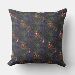 Rusty rock texture in lilac to dirty green cushion