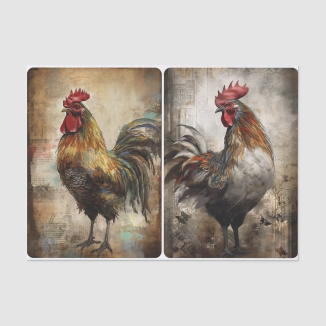 Rusty Rooster Tissue Paper (Front)